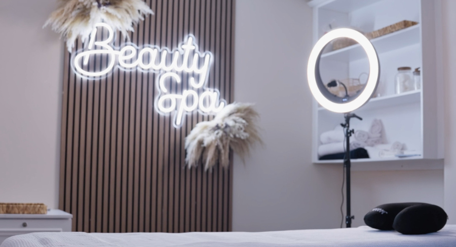 Beauty spa treatment room at Sale Dental in Manchester Cheshire for Obagi Blue Peel Radiance chemical peel treatments