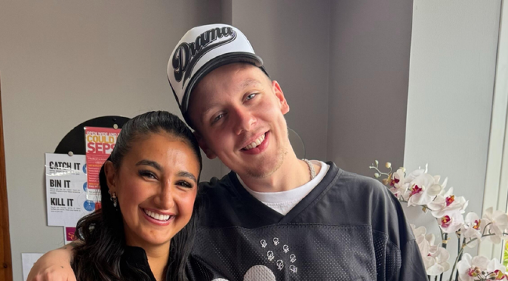 Rapper Aitch with Nadia at Sale Dental Spa in Manchester